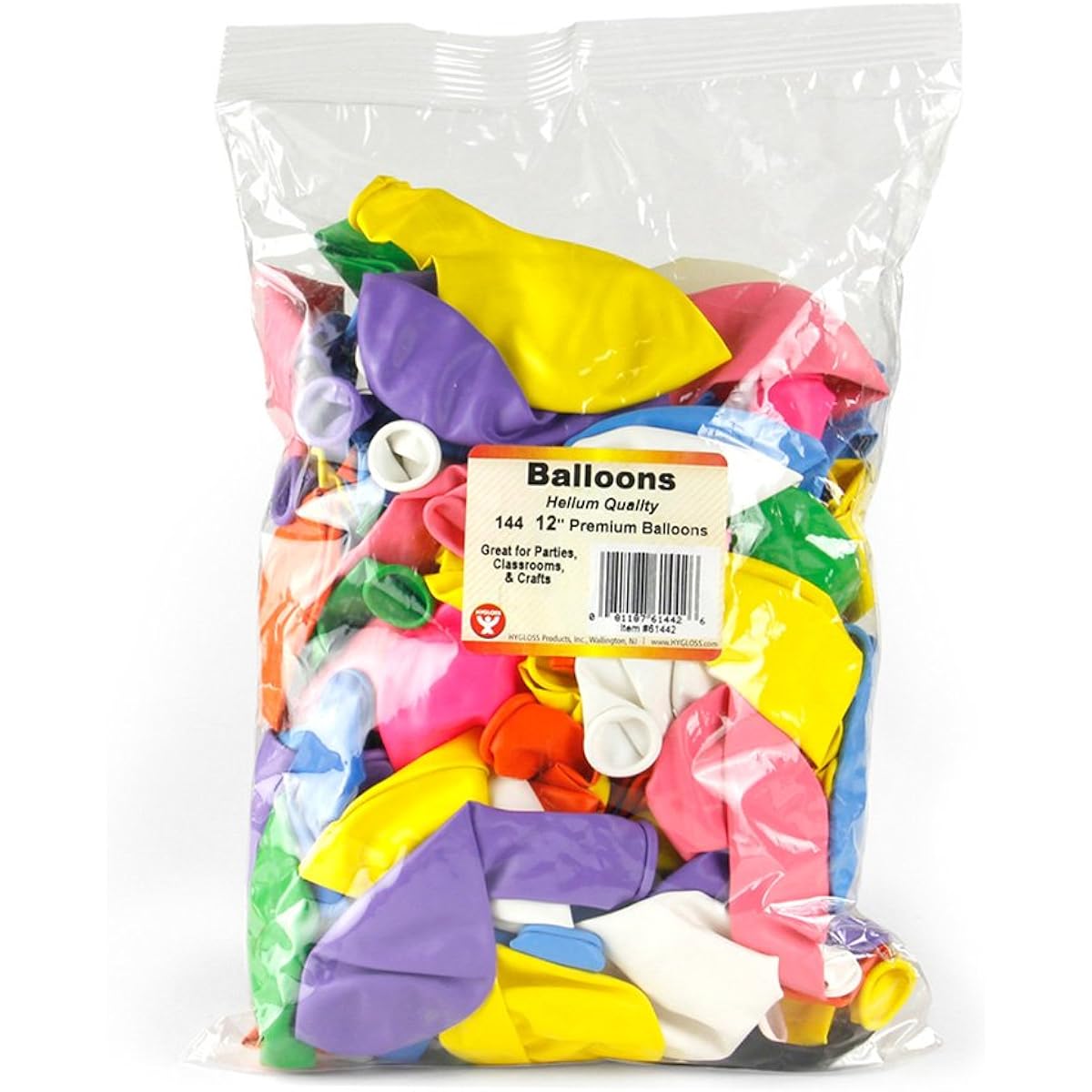 Birthday Party Latex Balloons - Kids Birthday, Graduation Party, Baby Shower - Jumbo Pack of 144 12" Balloons