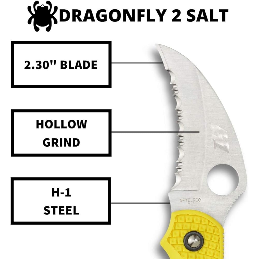 Spyderco Dragonfly 2 Salt Hawkbill Wave Blade C28SYL2HB