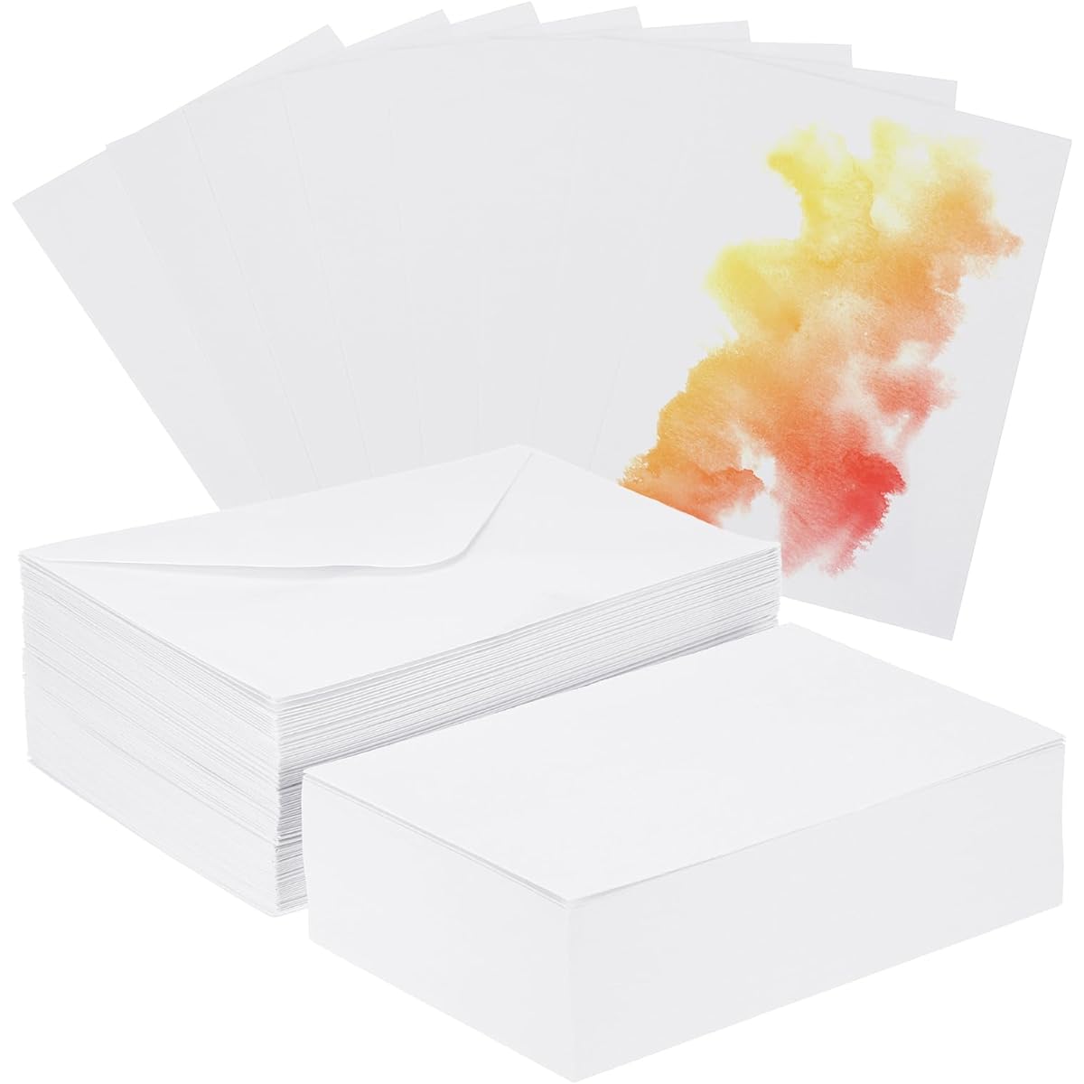 PATIKIL Pure Cotton Watercolor Cards Set of 50 140lb/300GSM with Envelopes Art Painting for Creative Thank You Cards 4x6 Inches