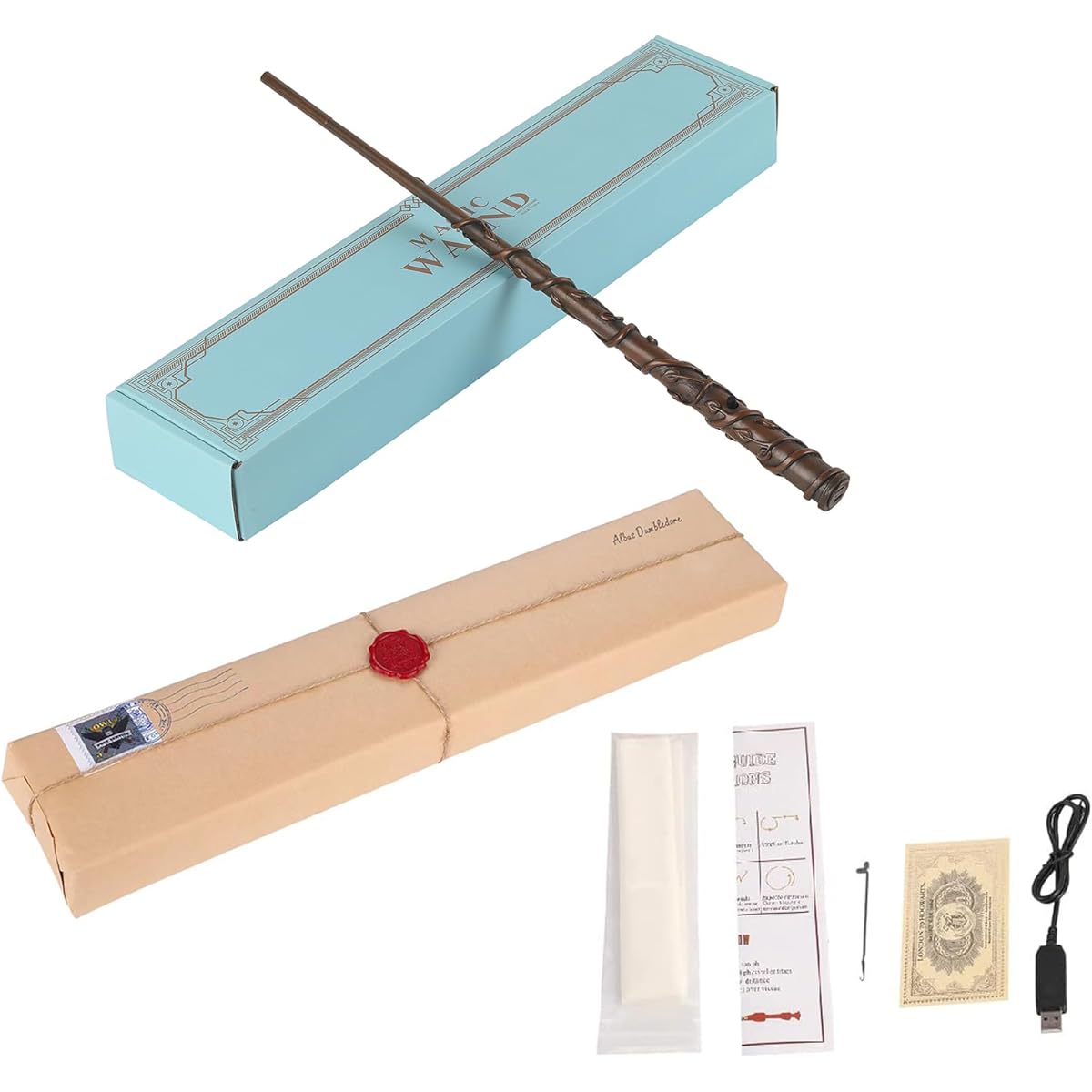 Harry Potter Wand Genuine Magic Wand Fire-Breathing Wand Fire-Breathing Wand Magic Academy Fireball Magic Wand Costume Cosplay Party Birthday Gift Prop Double Gift Packaging English Manual Included Parallel Import (Hermione)