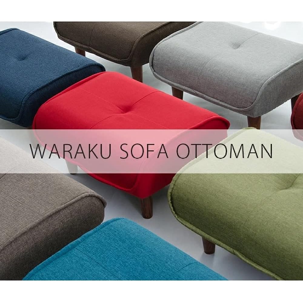 Seltan Made in Japan Ottoman Stool Leg Rest Waraku no Kiwami 1 Seater Pocket Coil Task Blue High Resilience A281p-585BL