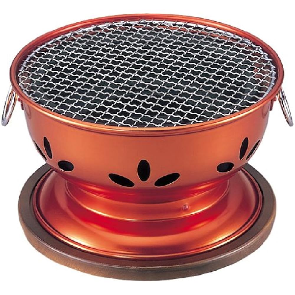 Ikenaga Tekko Seven Wheel Barbecue Made in Japan Yakiniku Stove Grill Charcoal Grill Compact Home Commercial Use Gold 30cm Kappo Jumbo Charcoal Grill