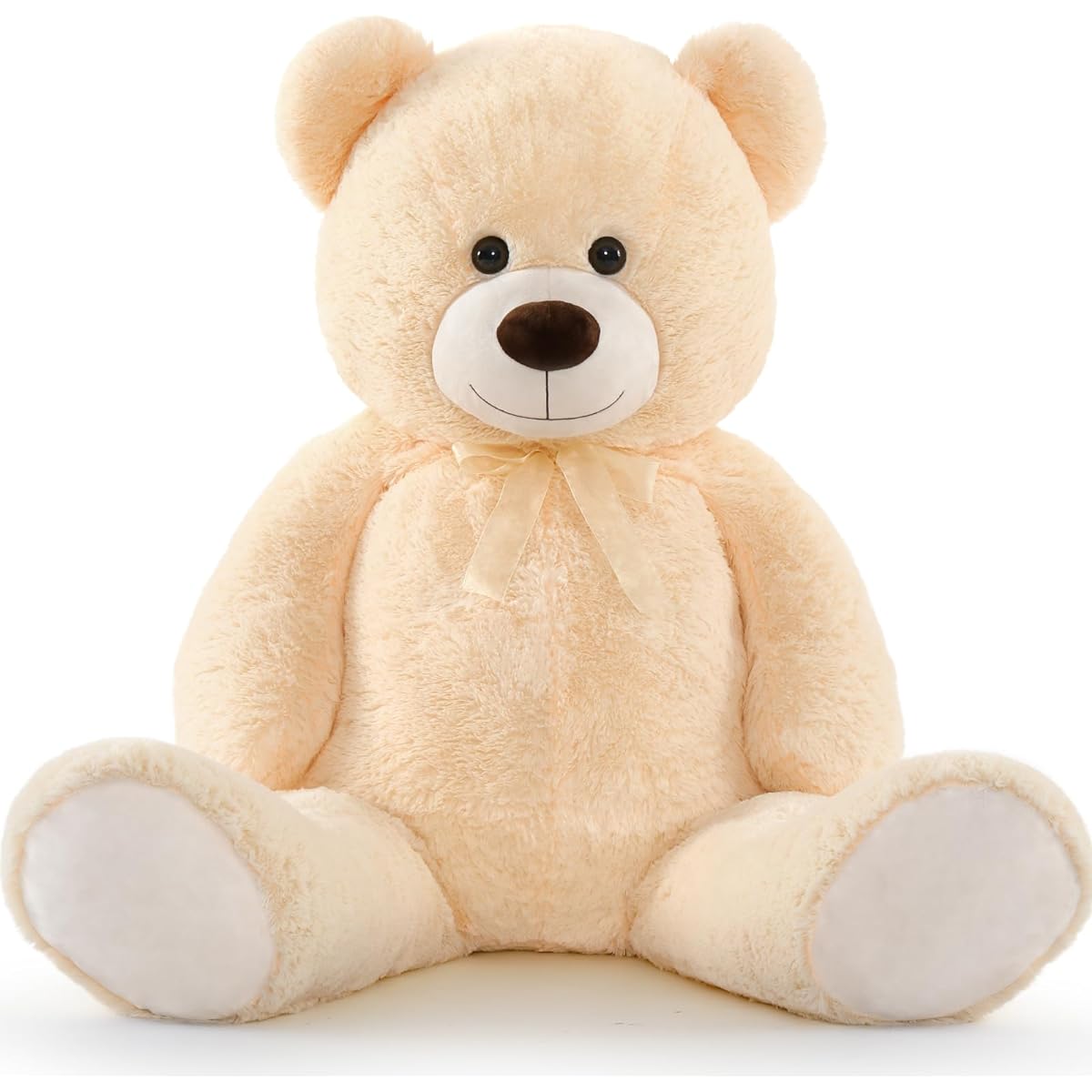 Tezituor Big Teddy Bear for Kids Cute Giant Stuffed Animal Birthday (Beige 52 Inch)