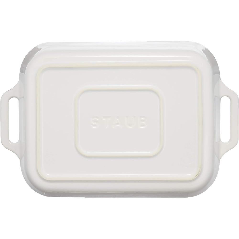 staub "Rectangular Dish White 27 x 20cm" Ceramic Gratin Dish Oven Microwave Safe [Authorized Japanese Product] Dish 40508-593