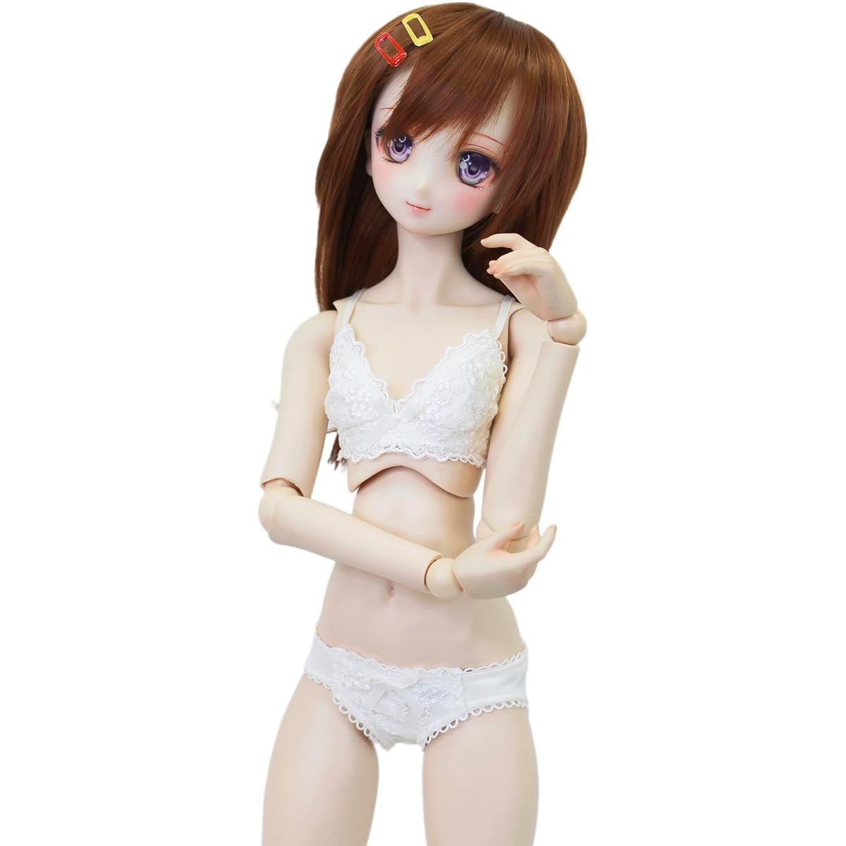 [Petite Marie] 1/3 DD DDS S-bust compatible lingerie set, underwear, bra and shorts set, white, smooth material, floral embroidery, floral lace, 60cm doll, BJD doll clothes [Petite Marie] [No.0196]
