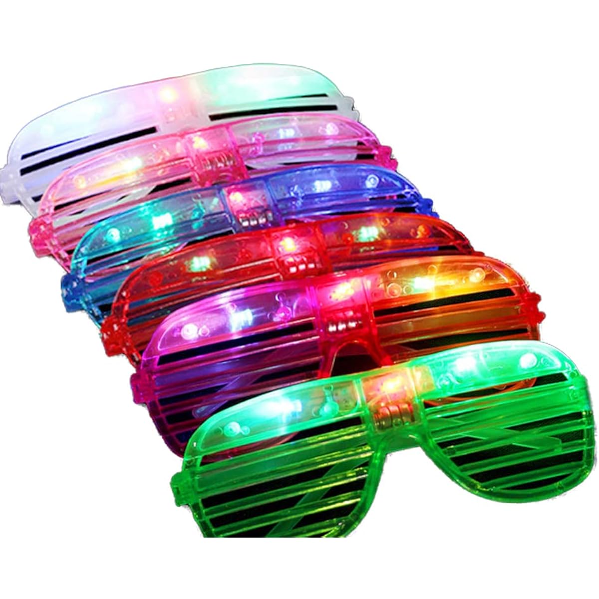 74pcs Light Up Toys Party Supplies Glow in the Dark Party Supplies for Kids Adults 44 Fingers 8 Jelly Rings 4 Glasses 4 Bracelets 4 Necklaces 4 Fiber Optic Hair Lights 4 Spinning Tops