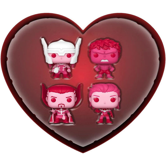 Funko Pocket POP: Marvel Classic Val Box 4 Pack Happy Valentine's Day Heart Shaped Gift Box Avengers