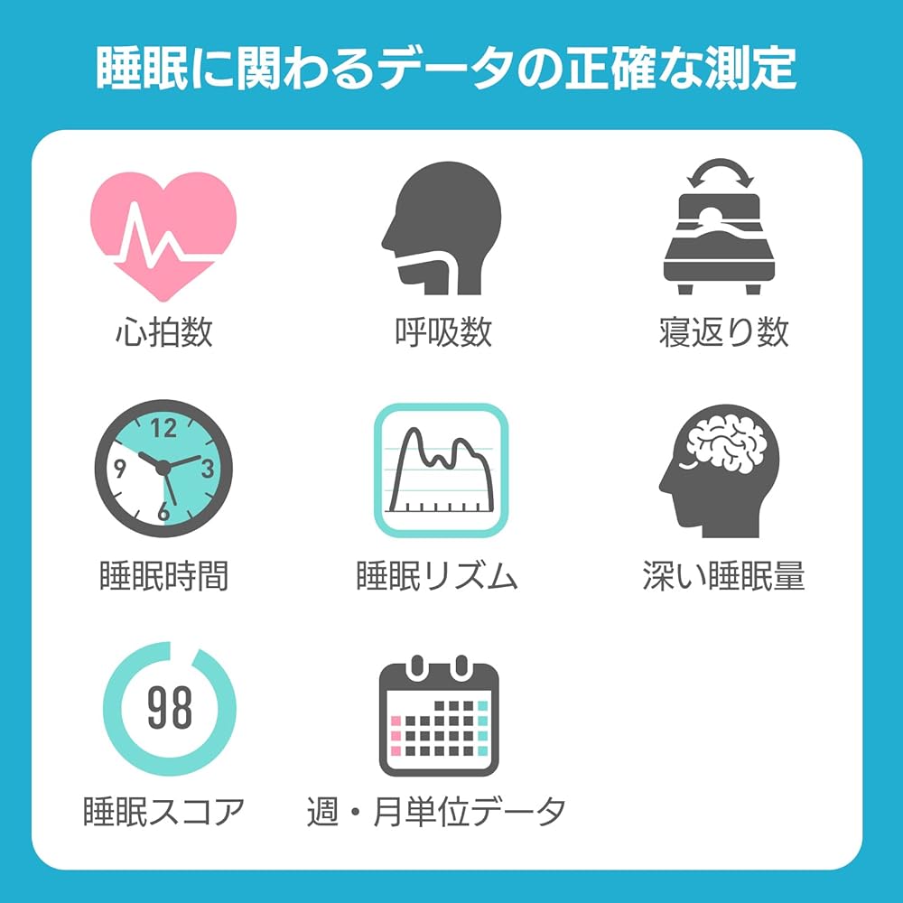 [+Style] Sleep checker, non-wearable, heart rate measurement, breathing rate measurement, number of tossing and turning measurements, sleep time measurement, sleep score, sleep depth, bed compatible, futon compatible, sleep, made by Japanese manufacturer