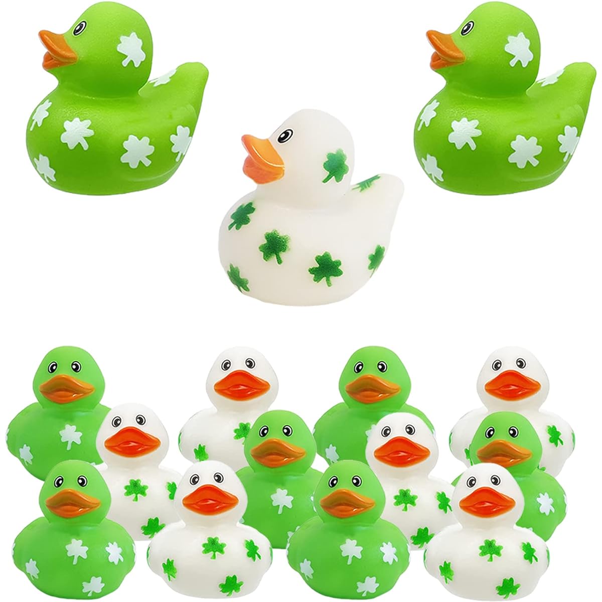 St. Patrick's Holiday Rubber Duck Toy Ducky for Kids Bath Birthday Gift Baby Shower Summer Beach Pool Activity 2" (Pack of 12)
