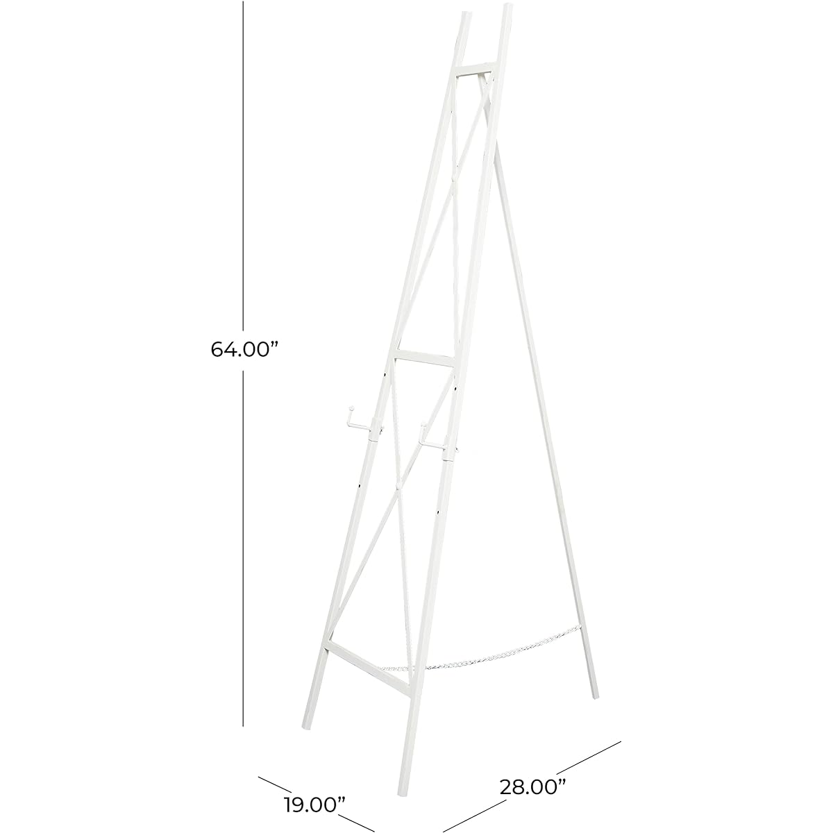 Deco 79 Metal Height Adjustable Minimalist Display Stand Easel with Chain Support 19" x 28" x 64" White