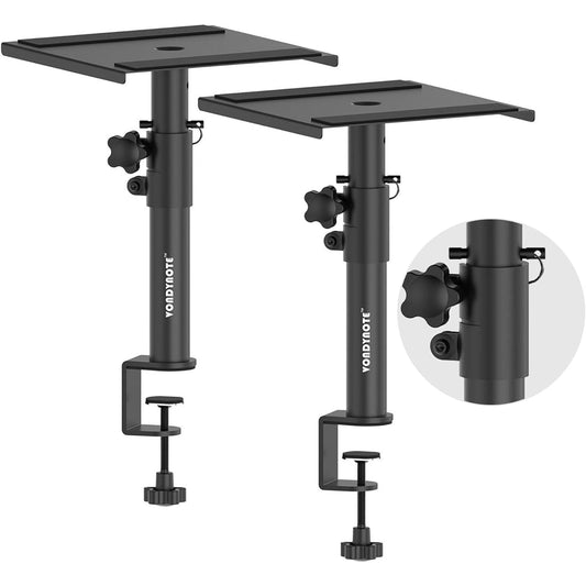 Vondynote Studio Monitor Stand Desktop Clamp Speaker Stand Adjustable Height Set of 2
