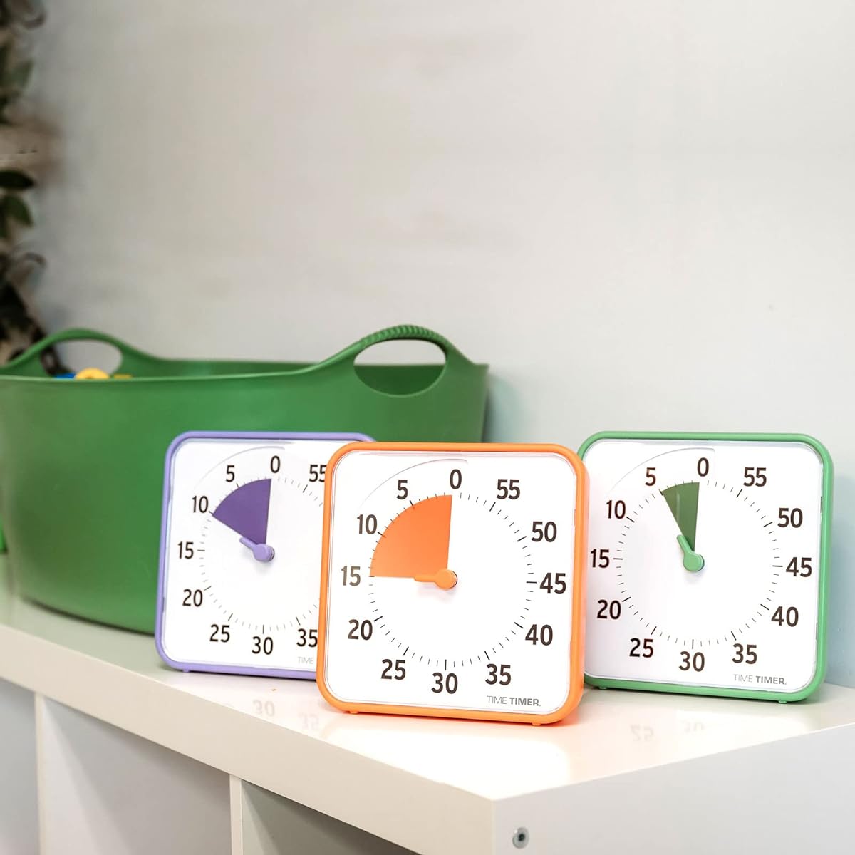 [Genuine Product] TIME TIMER 19cm 60 Minute Classroom Use 3-Piece Set (Orange, Green, Purple) TT08B-SEC3-W Time Management