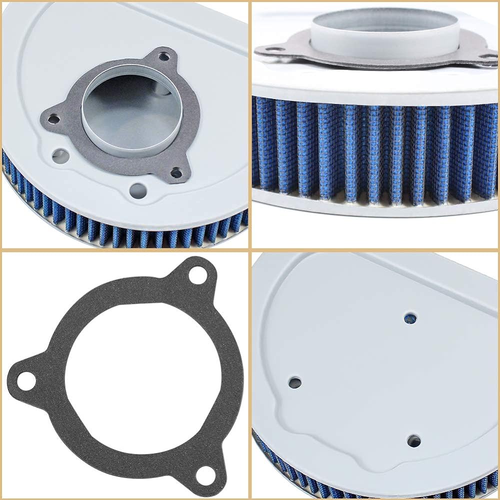 SOLLON Air Filter Cleaner Element Replacement for Harley-Davidson Softail Fat Boy Breakout Rocker Fat Bob Night Train Road King Motorcycle Replacement Part Number 29461-99 & KN HD-1499