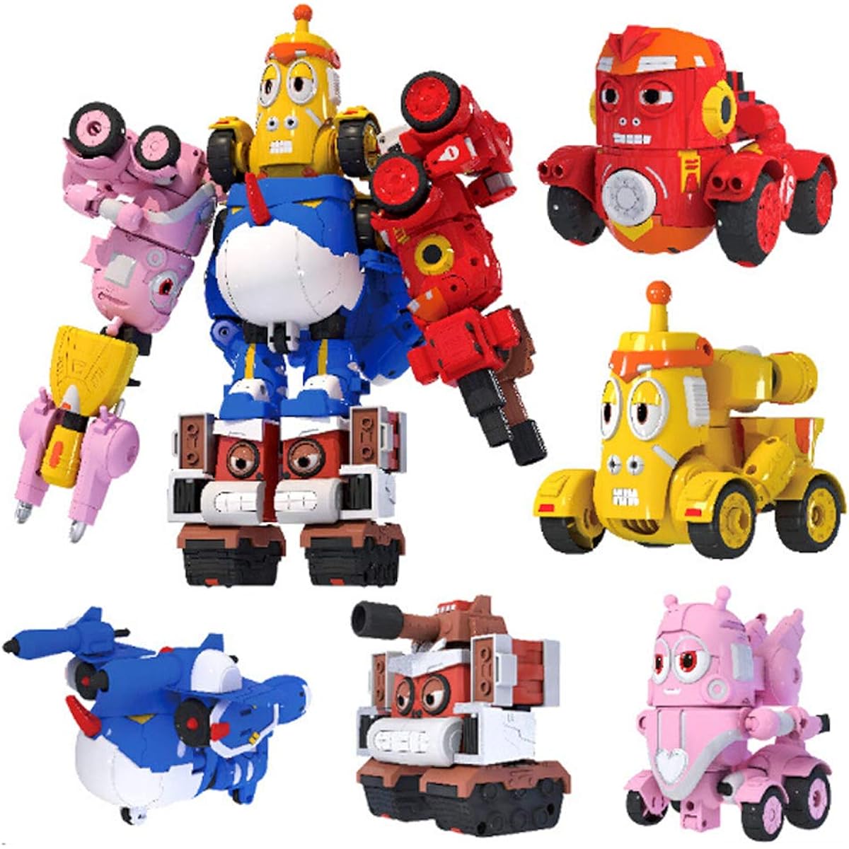 Toy Transforming Robot Zhuangchen ZC9701 5-piece Combined Giant Robot Set of 5 (Image Color)
