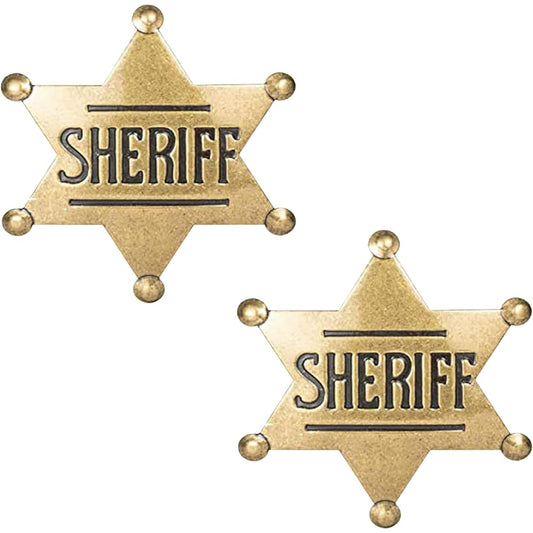 2pcs Mental Western Sheriff Badge for Kids and Adults Party Supplies School Carnival Prizes Party Bag Gift Fillers Cosplay Sheriff Badge Pin Police Badge for Kids Sheriff Badge for Adults Old West Props