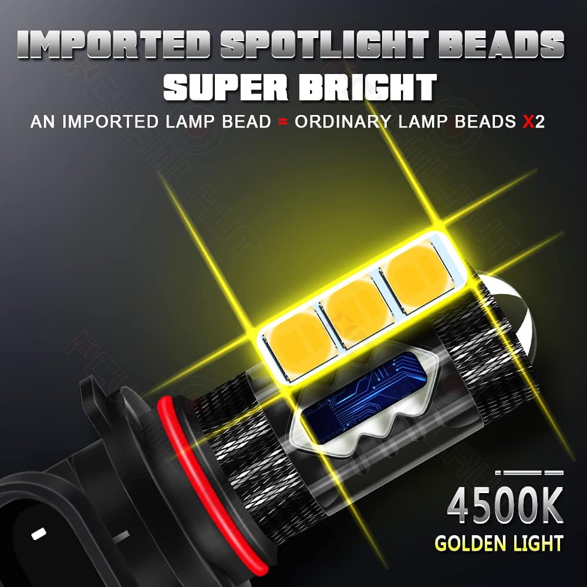 PCVBMLAUT 9006 9145 LED Fog Light Bulb 80W 3500K Golden Yellow Light 9006 9145 9005 H10 9140 9145 LED Halogen Replacement Bulb Car Pickup Van SUV ATV Motorcycle Plug and Play 2 Pack