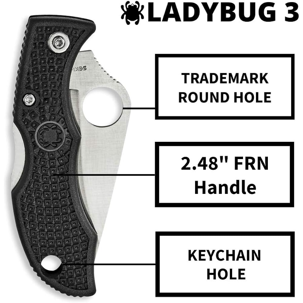 Spyderco Ladybug 3 Black Straight Blade LBKP3