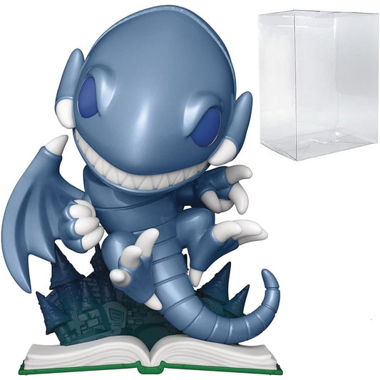 POP Yu-Gi-Oh! - Blue Eyes Toon Dragon (Metallic) Funko Vinyl Figure (Includes Compatible Box Protector Case), Multicolor, 3.75"