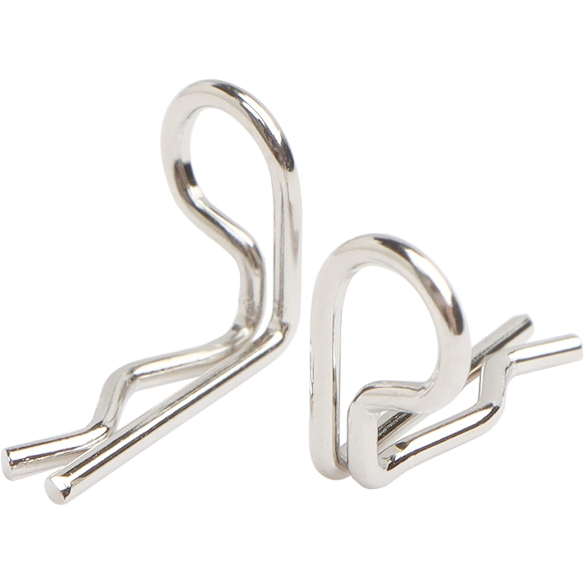 GDOOL 30Pcs 90 Degree Angle 1mm Body Clips Bent Spring Loaded Pins for All 1/16 1/18 1/20 Scale Model Cars Trucks Crawlers Trucks (Silver)