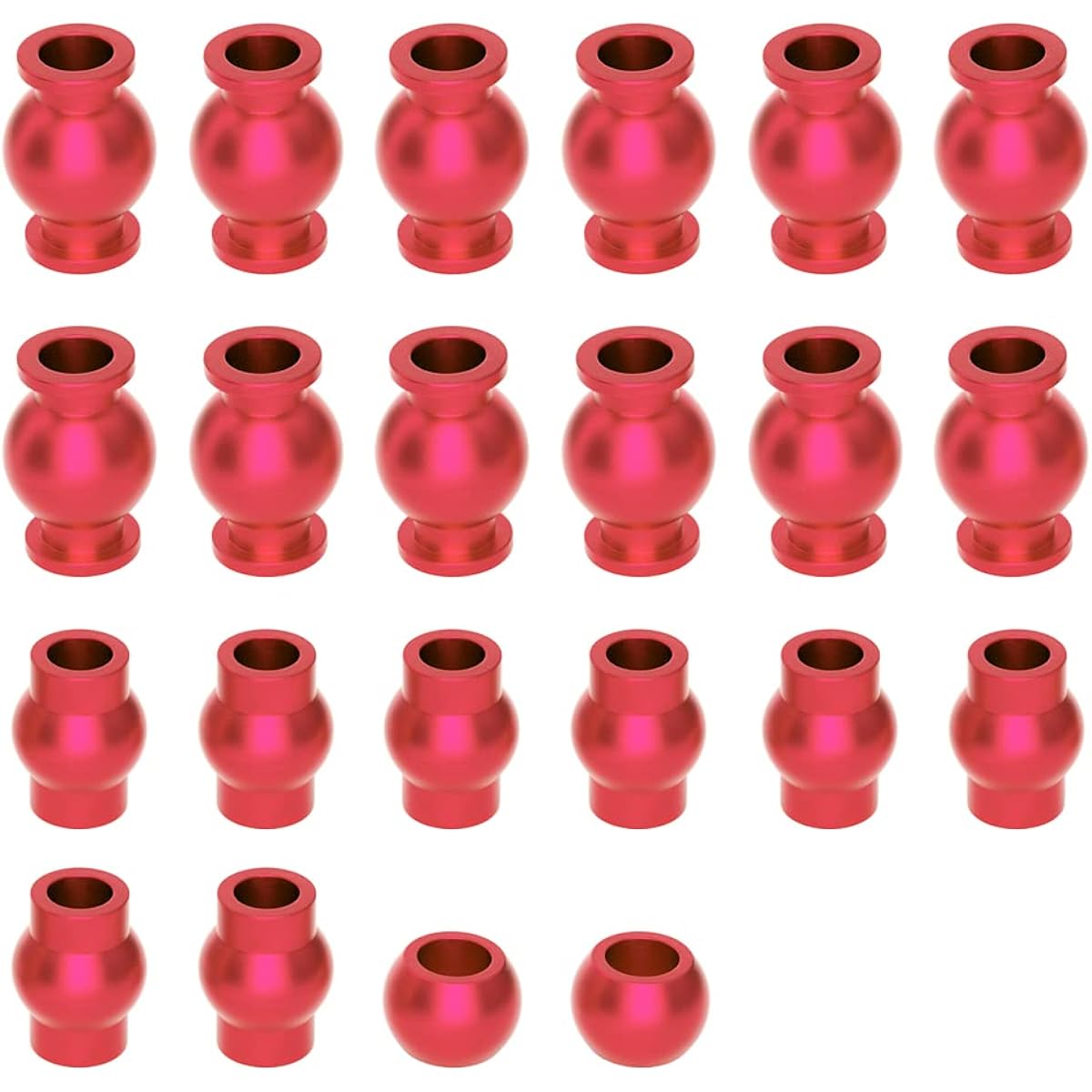 GLOBACT 1/10 Arrma Senton Pivot Ball/Granite/Big Rock/Vortec/Typhon/Aluminum Tie Rod Turnbuckle Pivot Ball Shock Pivot Ball Steering Pivot Ball Upgrade Parts Replacement for Arrma AR330515 (22pcs Red)
