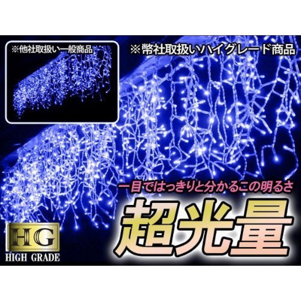 [HENSIMO] Icicle LED Illumination, 432 bulbs, professional construction specifications, high-grade quality, Icicle, body only, joint type, transparent wiring, Christmas, Halloween, various events, store decorations [Blue]