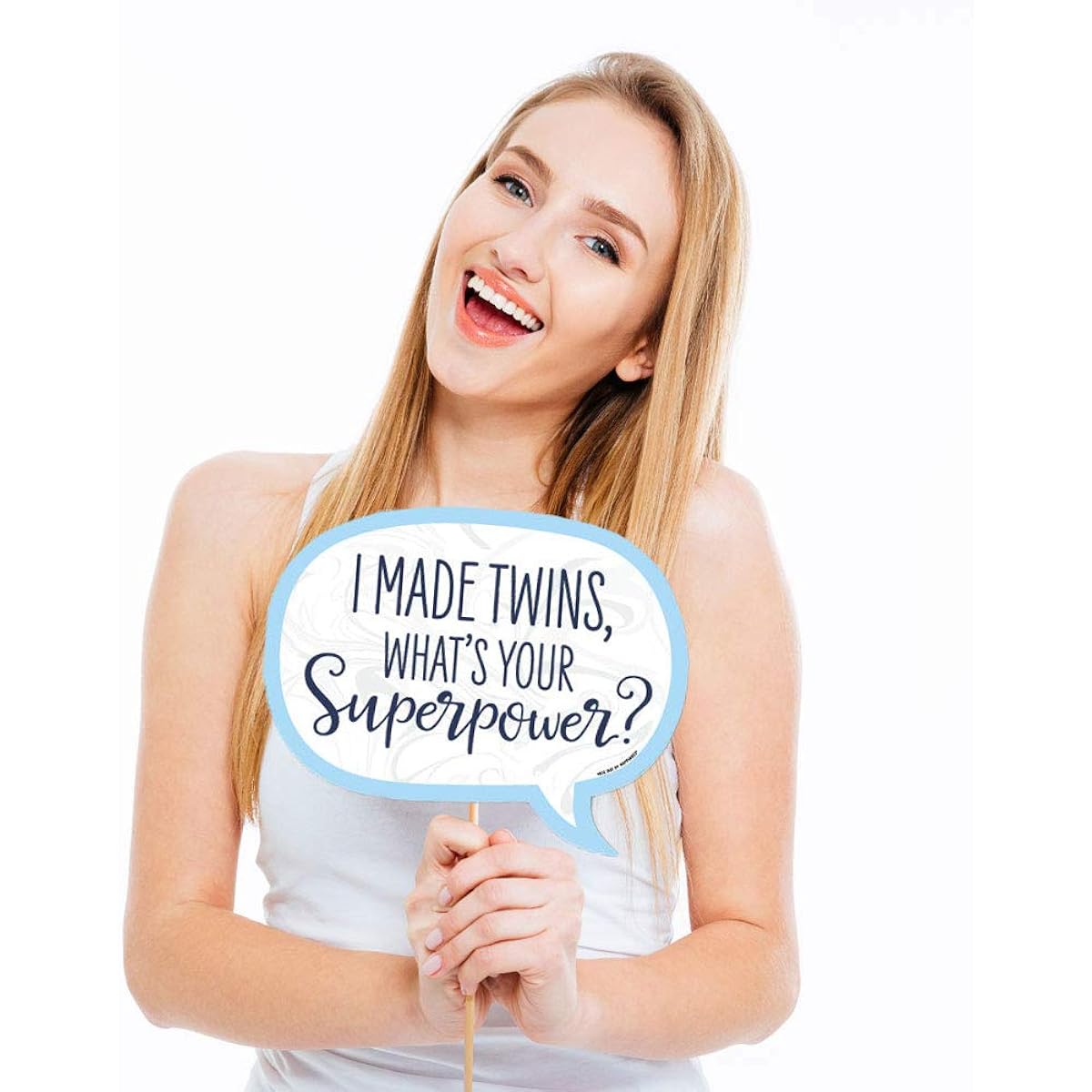Funny It's Twin Boys - Blue Twins Baby Shower Photo Booth Props Kit - 10 Pieces