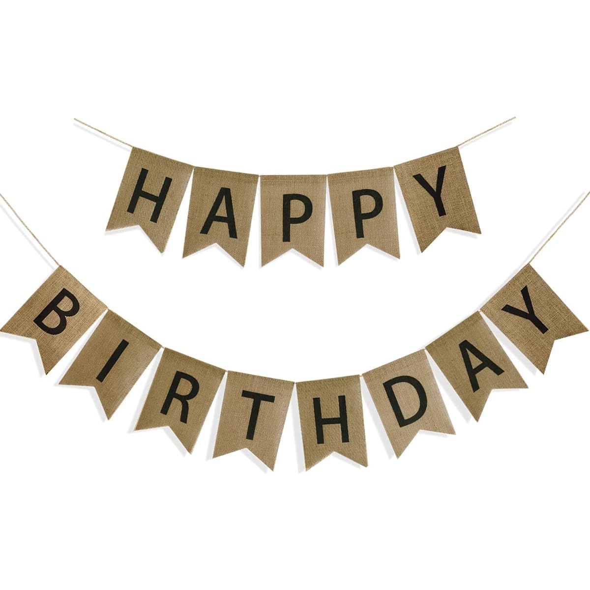 Birthday Decorations Happy Birthday Banner Burlap Rustic Birthday Decor White Letter Bunting Banner Garland Flags for Birthday Party Decorations Rustic Birthday Sign VAG041A