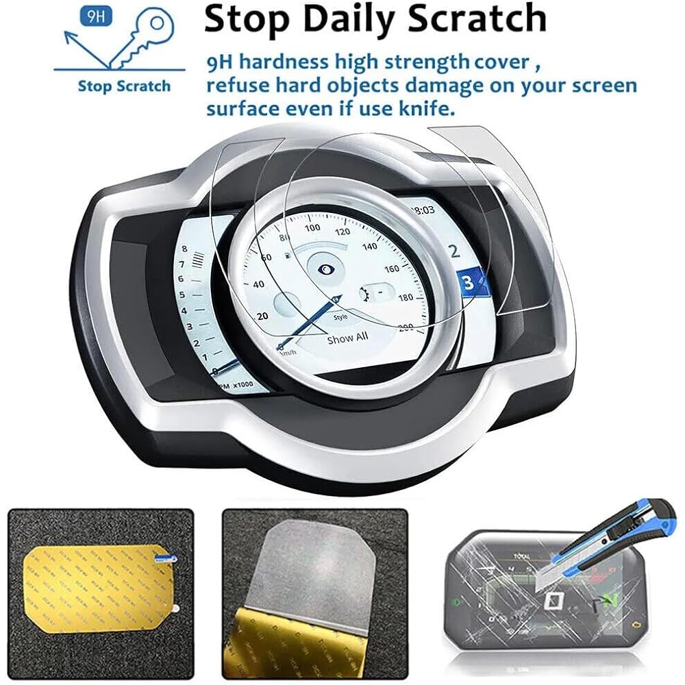 DEMUR Triumph Scrambler 1200xc 1200xe 1200 XC/XE 2019-2023 Motorcycle Accessories Cluster Scratch Protection Film Screen Protector Dashboard Screen Protector (Size : 5 PCS)