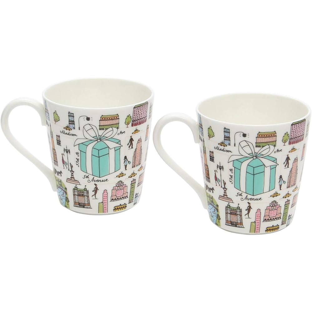 Tiffany TIFFANY & Co Mug Pair Cup 5TH Avenue Bone China New York 210ml 2 Customers Pair Pottery Men's Women's
