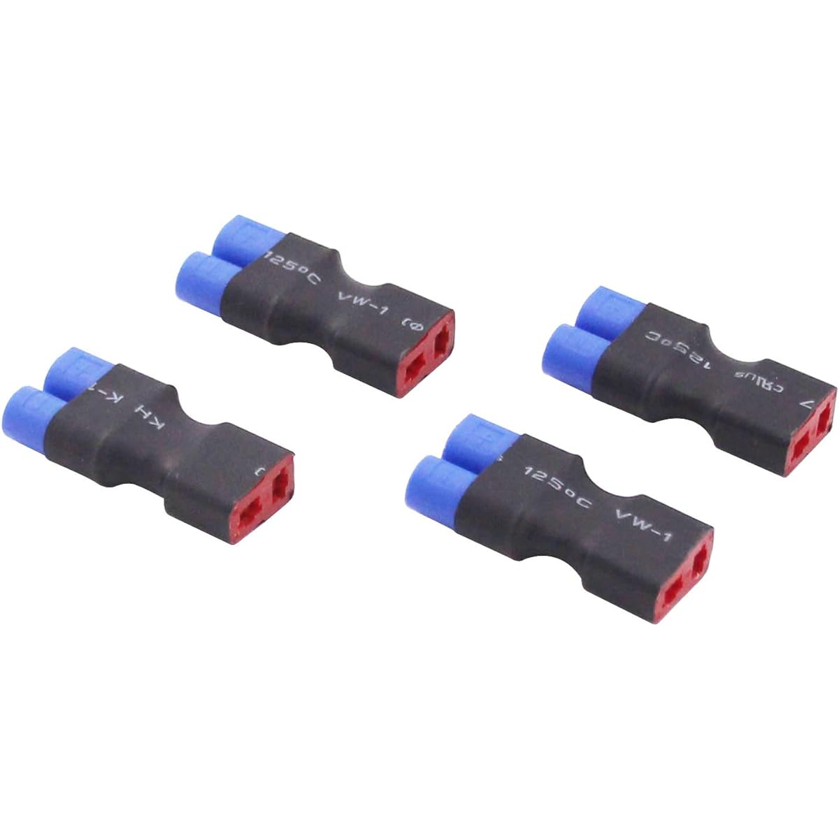 BDHI 4 Piece Wireless Connector - Female T Plug Deans Style to Male EC3 Adapter (B152-4)