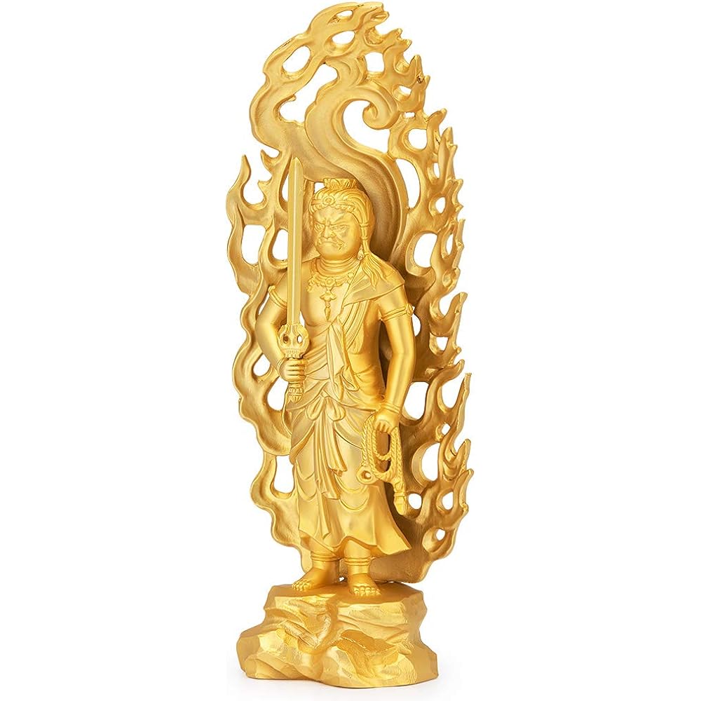 Buddhist altar shop Takita Shoten Buddha statue Fudo Myoo (born in the year of the Rooster) Alloy gold plated (height 15.5cm x width 6cm) [Made by Hideun Makita] ◆ Twelve zodiac guardian statues to ward off evil spirits / Guardian Buddha [Certificate iss