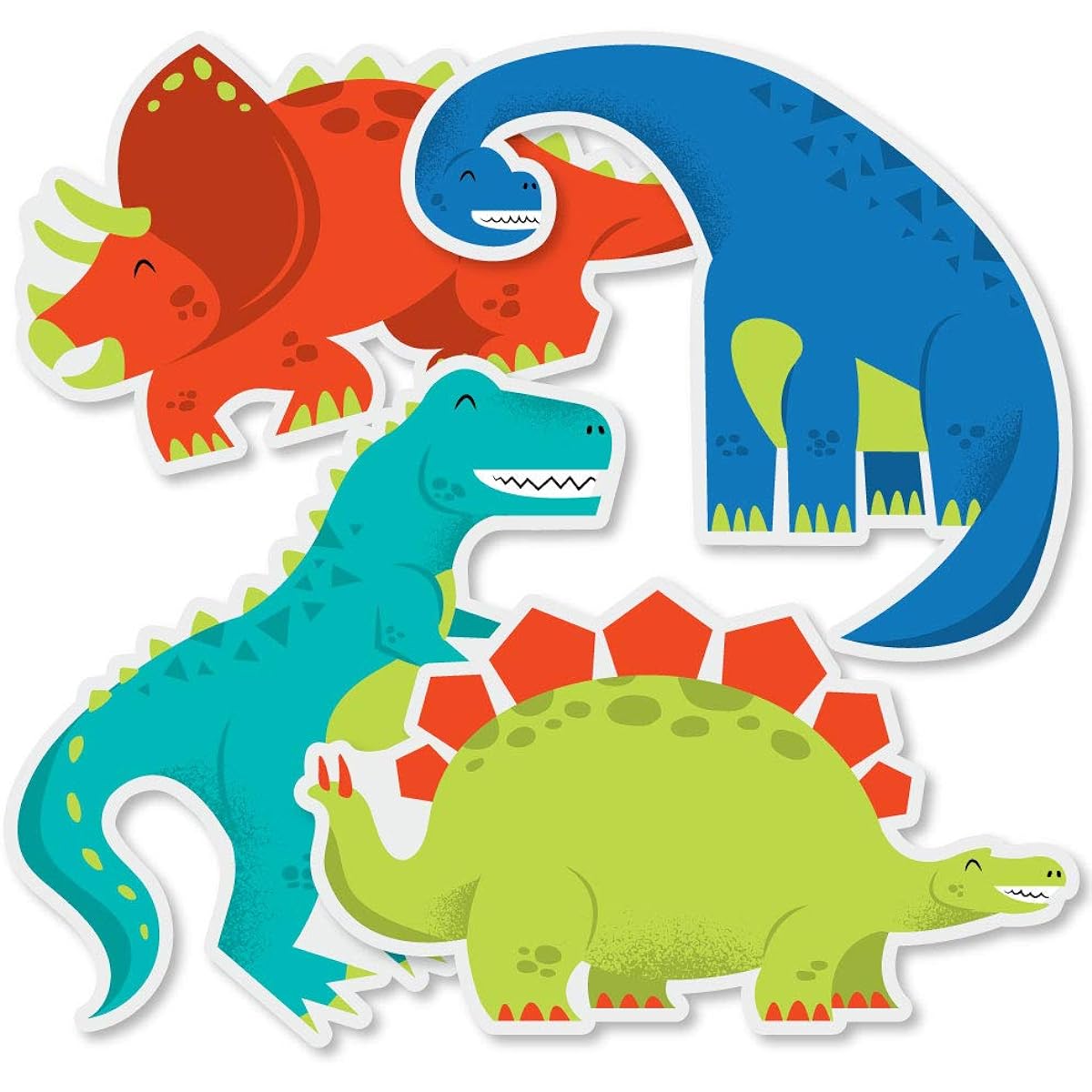 Roar Dinosaur - T-Rex Triceratops Stegosaurus Brontosaurus Decorations DIY Dinosaur Mite Baby Shower Birthday Party Essentials - Set of 20