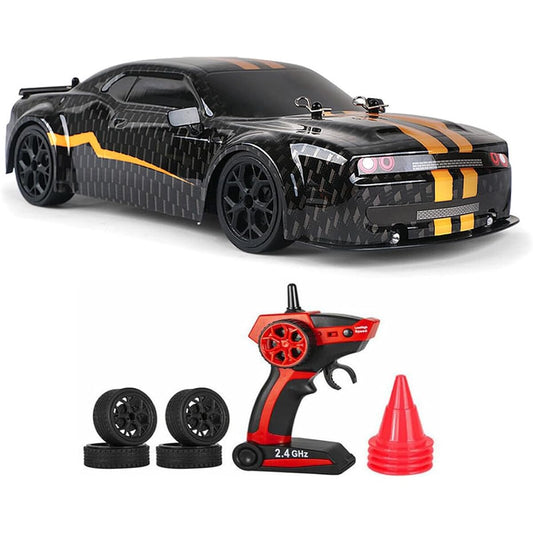 Apawband RC Drift Car 1/14 Scale RC Car RTR Remote Control Race Car Gift Toy Boys Kids 4WD 30KM/H RC Vehicle with LED Light Drift Tire Racing Tire