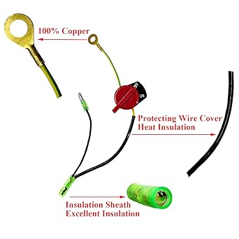 WOTIAN Engine On Off Stop Switch Champion Predator Firman Briggs and Stratton for Honda and Clones GX160 GX200 GX212 GX225 GX240 GX270 GX340 GX390 3pcs