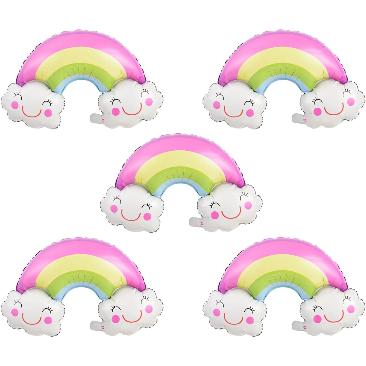 CHQHQ Cute Aluminum Balloons Rainbow Pastel Party Supplies Mylar Rainbow Banner Cloud Decorations 36inch 4pcs