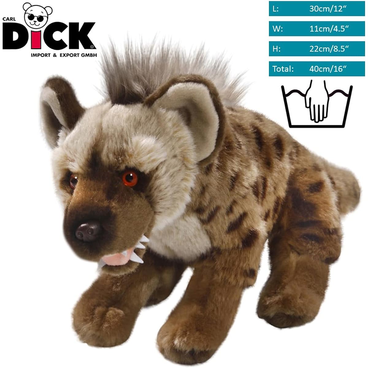Carl Dick Hyena, Spotted Hyena 10.5 inches, 30 cm, stuffed animal, soft toy 3282