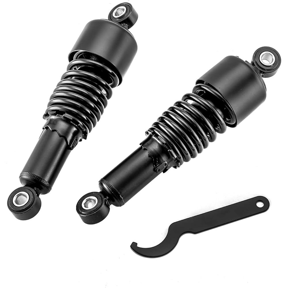 WSays 10.5" Lowering Kit Rear Shock Preload Adjustable Gloss Black Compatible with 1984-2021 Harley-Davidson Touring FLT/FLHT/FLHR/FLTR/FLHX