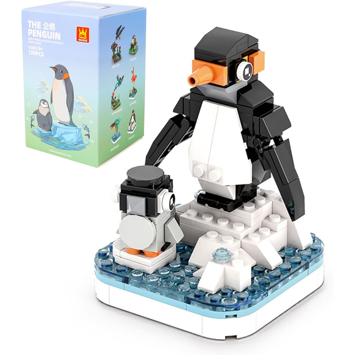 MEIEST Mini Animal Building Blocks Set Simulation Bird Collection Building Blocks Toys Cute Home Decoration(Penguin)