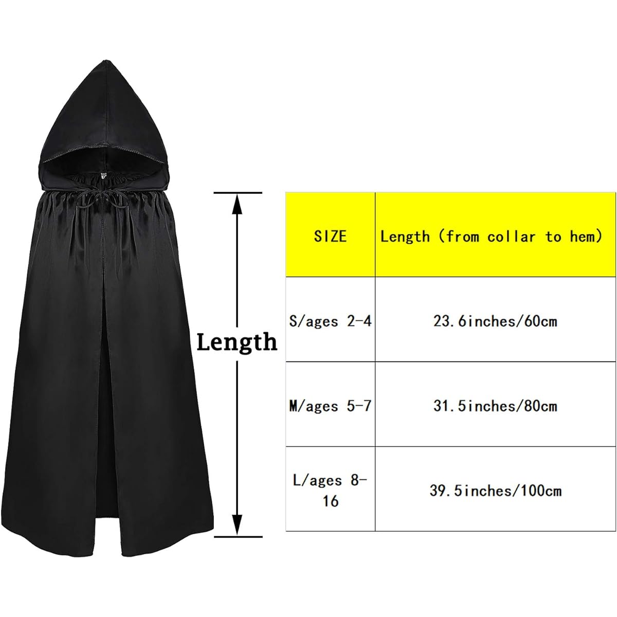 Uni Hooded Cloak Full Long Velvet Cape Halloween Cosplay Costume