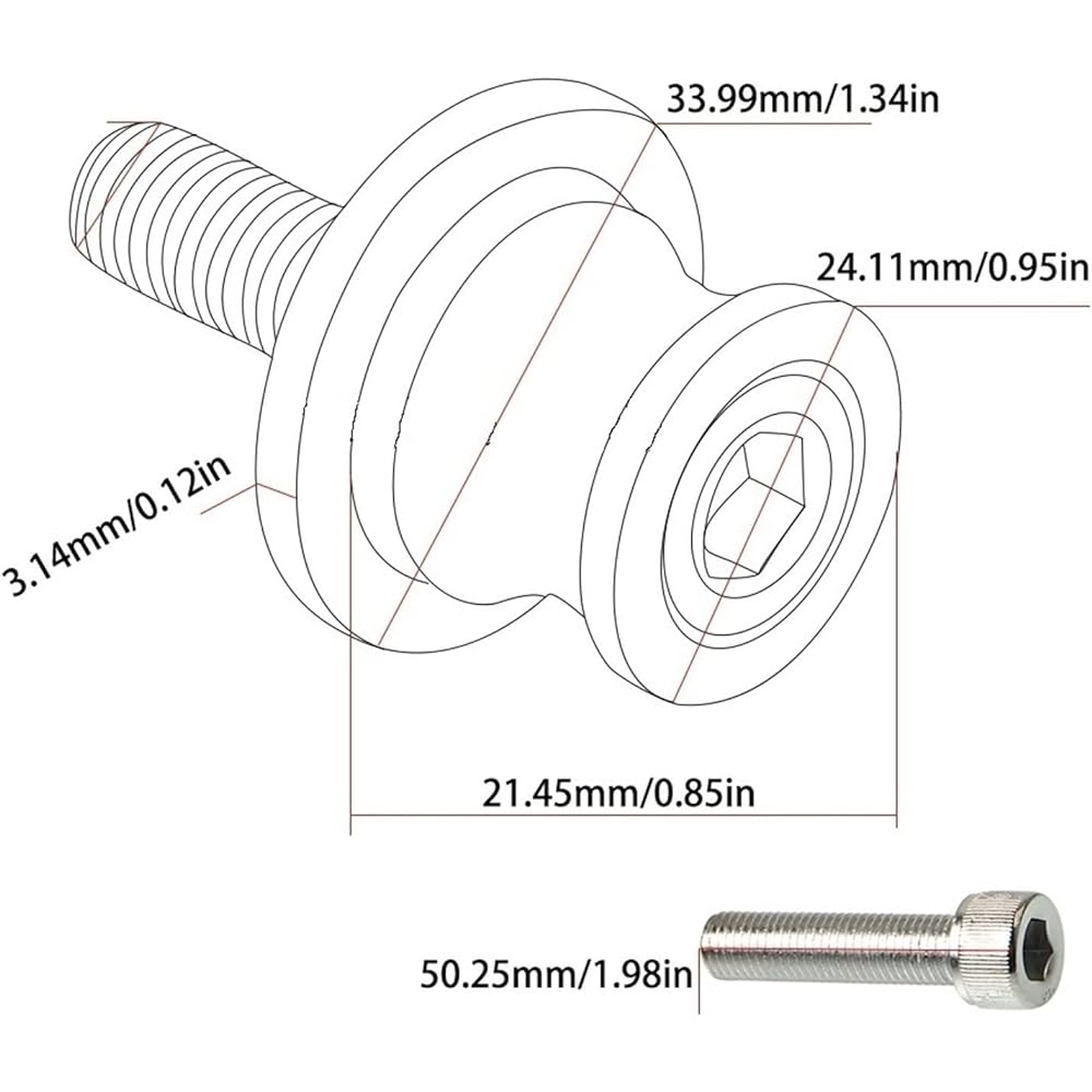 Spool Slider Fits Yamaha YZF R7 YZF-R7 YZFR7 2021 2022 Motorcycle CNC Swing Arm Slider Spool Stand Screw Cover (Color : Gray)