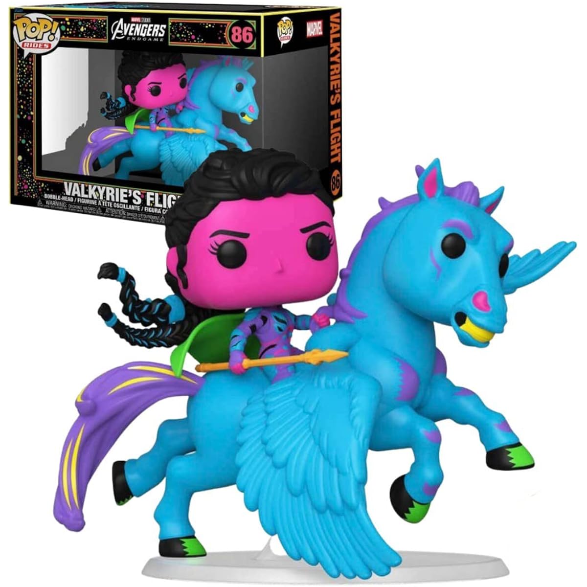 Funko POP! Avengers 4 Endgame Valkyrie Blacklight US Exclusive Ride Vinyl Figure