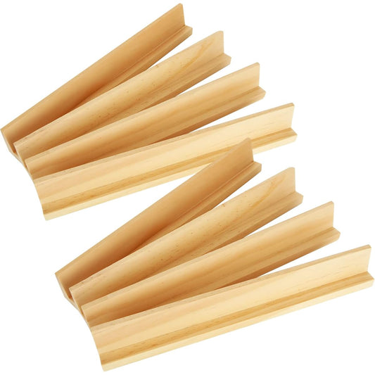 Wooden Domino Trays Set of 8 Mexican Train Domino Trays Wooden Domino Holder Tray for Crafts Mexican Train Mahjong Chicken Feet and Other Domino Games