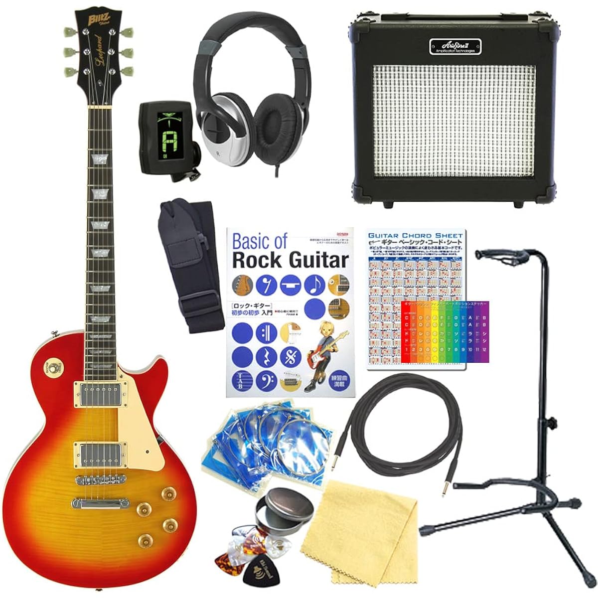Electric Guitar Beginner Set Les Paul Standard Type 15-piece Set Blitz BLP-450 CS