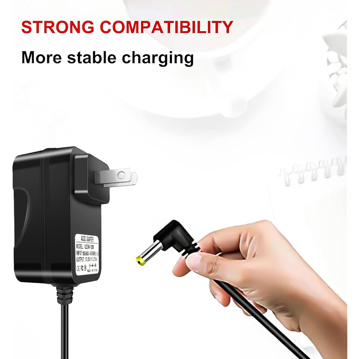 13.3V 0.75A AC/DC Shark Charger Replacement VACMOP VM200 VM20026 VM200C VC200 UM200 UM205 VC205 Series 10.8V Li-ion Battery Professional Cordless Hard Floor Vacuum Mop Power Adapter