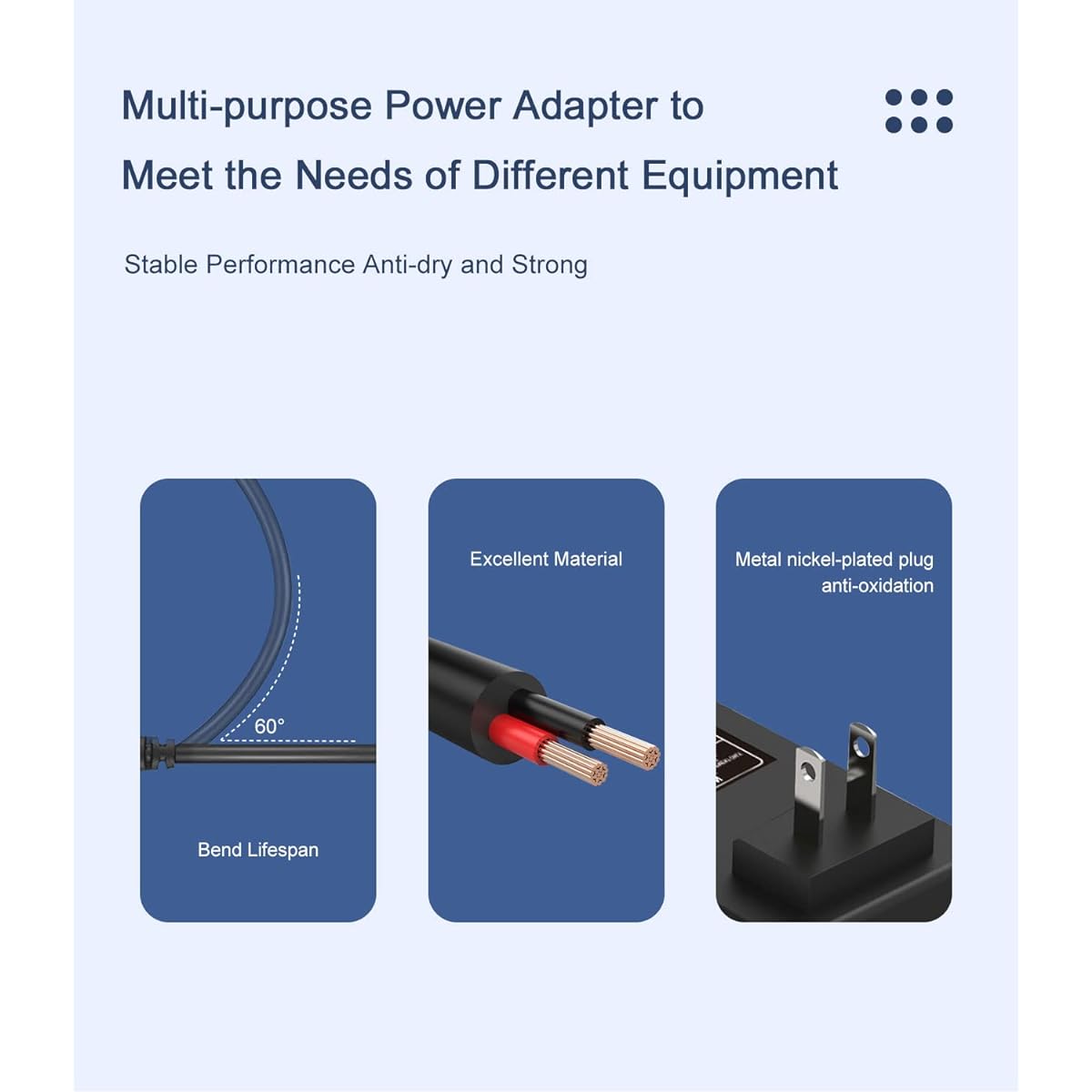 12V Wall Charger AC Power Cord for Portable DVD Player Compatible with UEME/HDJUNTUNKOR/DBPOWER Portable DVD