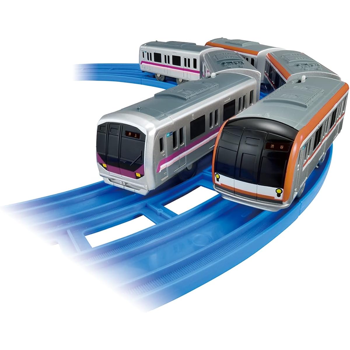 Takara Tomy Plarail Tokyo Metro Hanzomon Line 08 Series & Yurakucho Line/Fukutoshin Line 10000 Series Double Set Train Toy Ages 3+