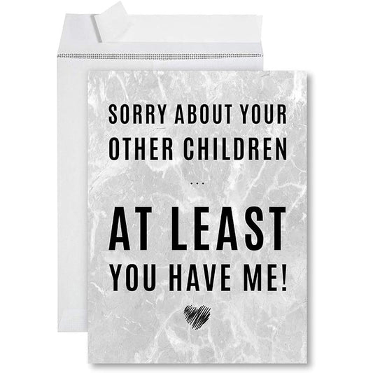 Andaz Press Funny Mother's Day Jumbo Cards with Envelopes Sorry About Other Children You Have Me Funny Mother's Day Greeting Cards for Mom Bonus Mom Stepmom 8.5 x 11 Inches 1 Pack