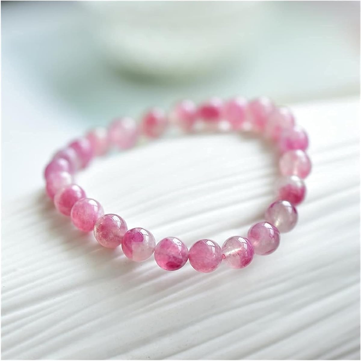 Bracelet Natural Watermelon Stretch Bracelet 8mm 10mm Women Rose Red Round Beads Jewelry 9mm (9mm)