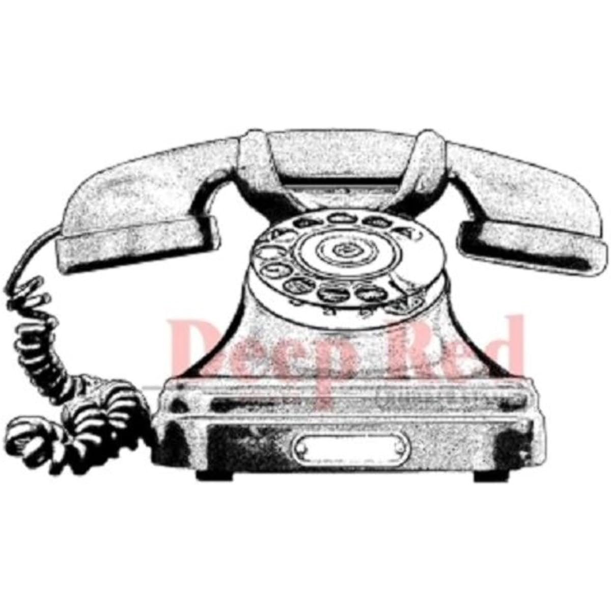 Deep Red Cling Stamp Classic Telephone