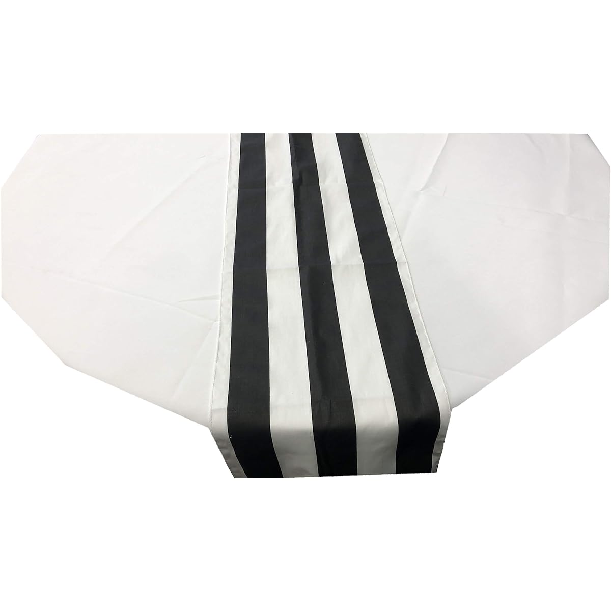 New Star Fabrics Black and White Classic Striped Table Runner - 100% Cotton Table Cover | Striped 2" Table Decor 1 Piece 12" x 108" | Weddings, Parties, Dinners, Indoor, Outdoor Events
